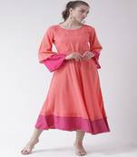 Pink Embroidered Cotton stitched kurti