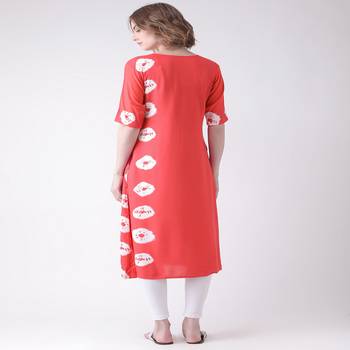 Pink Printed Cotton stitched kurti 3