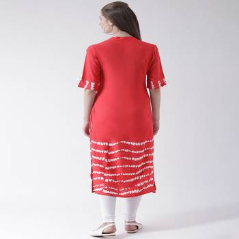 Pink Printed Cotton stitched kurti 3