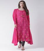Pink Embroidered Rayon stitched kurti