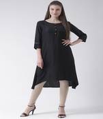 Black Plain Cotton stitched kurti