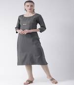 Grey Printed Cotton stitched kurti