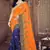 Orange embroidered silk saree with blouse