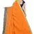 Orange embroidered silk saree with blouse