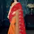 Red embroidered silk saree with blouse