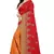 Red embroidered silk saree with blouse