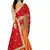 Red embroidered silk saree with blouse