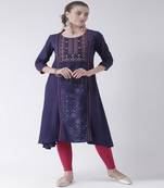 Purple Printed Rayon stitched kurti