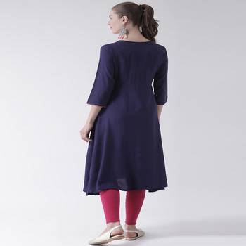 Purple Printed Rayon stitched kurti 3