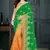 Green embroidered silk saree with blouse