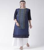 Blue Printed Cotton stitched kurti