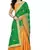 Green embroidered silk saree with blouse