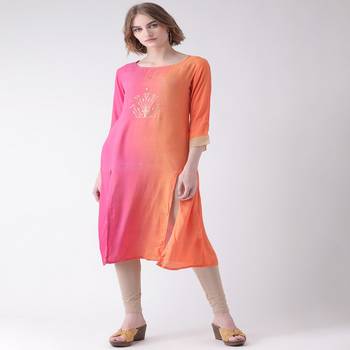 multicolor Printed Cotton stitched kurti 1