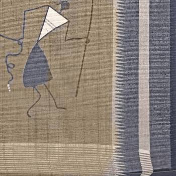 Beige Printed Linen Saree With Blouse 4