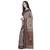 Beige Printed Linen Saree With Blouse
