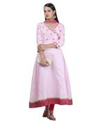Pink Embroidered Dupion Readymade Suits