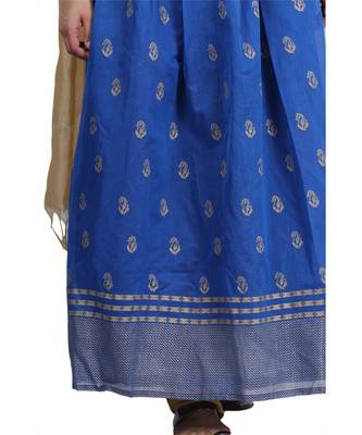 Blue Embroidered Chanderi Readymade Suits 7