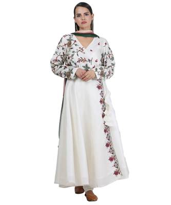 White Embroidered Georgette Readymade Suits 2