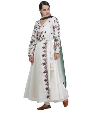 White Embroidered Georgette Readymade Suits 3
