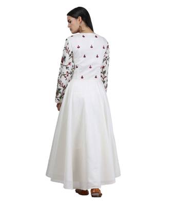 White Embroidered Georgette Readymade Suits 5