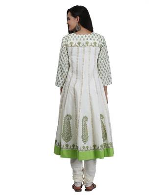 White Embroidered Cotton Readymade Suits 5