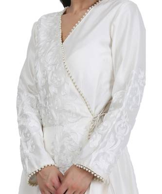 Cream Embroidered Cotton Readymade Suits 8