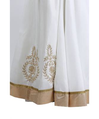 White Embroidered Dupion Readymade Suits 6