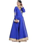 Green Embroidered Dupion Readymade Suits