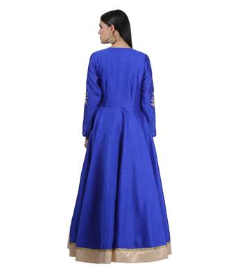 Green Embroidered Dupion Readymade Suits 5