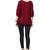 Maroon embroidered rayon party-tops