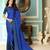 Royal blue plain crepe saree with blouse