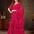   rani pink plain georgette ruffle saree with blouse