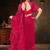   rani pink plain georgette ruffle saree with blouse