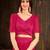   rani pink plain georgette ruffle saree with blouse