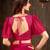   rani pink plain georgette ruffle saree with blouse