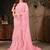   baby pink plain georgette ruffle saree with blouse