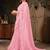  baby pink plain georgette ruffle saree with blouse