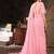   baby pink plain georgette ruffle saree with blouse