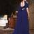   navy blue plain georgette ruffle saree with blouse