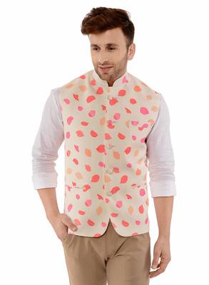 Multicolor Plain Cotton Nehru Jacket 1