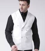 White plain cotton nehru jacket