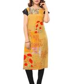 Yellow Color Heavy American Crepe  Stitched Kurti