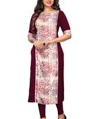  Multi Color Heavy American Crepe  Stitched Kurti