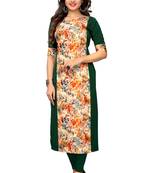 Green Color Heavy American Crepe  Stitched Kurti
