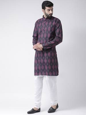 multicolor printed Cotton stitched kurta pajama 2