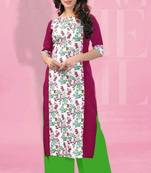  Multi Color Heavy American Crepe  Stitched Kurti