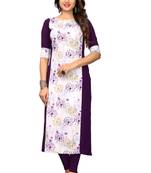s White Color Heavy American Crepe  Stitched Kurti