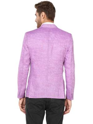 Purple Plain Linen Stitched Men Blazers 5