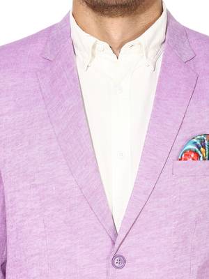 Purple Plain Linen Stitched Men Blazers 6