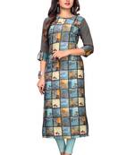  Multi Color Heavy American Crepe  Stitched Kurti